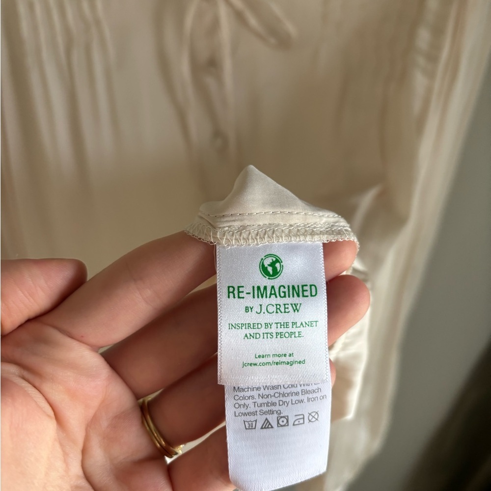 ***sold***Elegant J. Crew Cream Blouse with Button Front and Pleat details - Picture 7 of 12